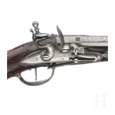 Silbermontierte Steinschlosspistole, Johann Jacob Kucheneuter in Steinweg bei Regensburg, um 1755/60