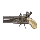 Doppell&auml;ufige Queen-Anne-Taschenpistole, vermutlich fl&auml;misch, um 1760