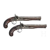 Ein Paar Perkussionspistolen im Kasten, England, um 1810