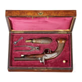 Perkussionspistole im Kasten, L&uuml;ttich, um 1840