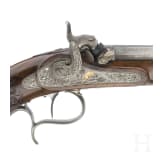 Ein Paar Perkussionspistolen im Kasten, Anton Schaller in Suhl, um 1850