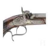 Ein Paar Perkussionspistolen im Kasten, Anton Schaller in Suhl, um 1850