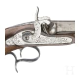 Ein Paar Perkussionspistolen im Kasten, wohl Belgien, um 1850