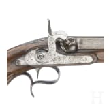 Ein Paar Perkussionspistolen im Kasten, wohl Belgien, um 1850