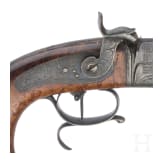 Ein Paar Hinterlader-Perkussionspistolen im Kasten, Frankreich, um 1850