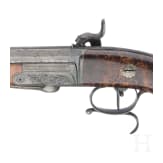 Ein Paar Hinterlader-Perkussionspistolen im Kasten, Frankreich, um 1850