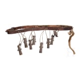 Bandelier f&uuml;r Musketiere mit acht H&auml;ngseln, deutsch, um 1620