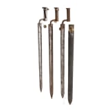 Zwei Haubajonette M 1807 und ein Haubajonett M 1854, &Ouml;sterreich