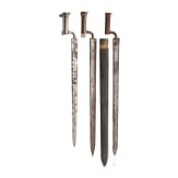 Zwei Haubajonette M 1807 und ein Haubajonett M 1854, &Ouml;sterreich