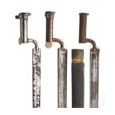 Zwei Haubajonette M 1807 und ein Haubajonett M 1854, &Ouml;sterreich