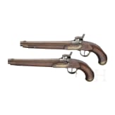 Ein Paar gezogene Kolbenpistolen M 1818/43 mit Anschlagschaft