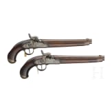 Ein Paar gezogene Kolbenpistolen M 1818/43 mit Anschlagschaft