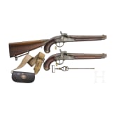 Ein Paar gezogene Kolbenpistolen M 1818/43 mit Anschlagschaft und Zubeh&ouml;r
