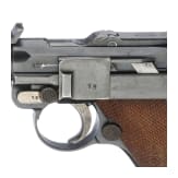 Lange Pistole 08, DWM 1918, mit Brett und Tasche