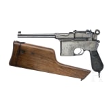 Mauser C96 "Large Ring Hammer Flat Side", mit Anschlagkasten