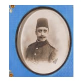 Prince Yusuf Izzeddin Efendi (1857 - 1916) - a signed presentation portrait photo in splendid enameled vermeil frame, dated "1327" (1908)