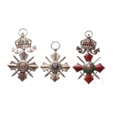 Three Military Merit Orders 5th and 6th class, reign of Tsar Ferdinand I