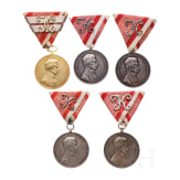 F&uuml;nf gro&szlig;e Tapferkeitsmedaillen, 1916 - 1918