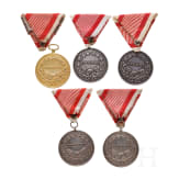 F&uuml;nf gro&szlig;e Tapferkeitsmedaillen, 1916 - 1918