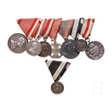 Siebenteilige Ordensschnalle und Krieger-Verdienstmedaille