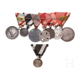Siebenteilige Ordensschnalle und Krieger-Verdienstmedaille