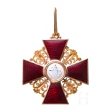 From Bavarian aristocratic property - A cased cross 1st class of the russian Order of St. Anna