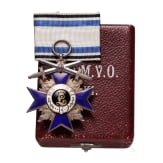 A cased Bavarian Military Order of Merit 4th class with swords