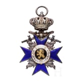A cased Bavarian Military Order of Merit 4th class with crown and swords