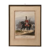 Austrian Empire - four coloured lithographs of guards and generals, 19th/20th century