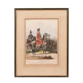 Austrian Empire - four coloured lithographs of guards and generals, 19th/20th century