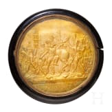 "Napol&eacute;on bless&eacute; devant Ratisbonne 25 Avril 1809" - a round lidded box with gilt copper medallion after the Pierre-Claude Gautherot painting