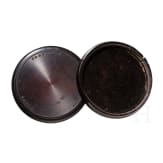 "Napol&eacute;on bless&eacute; devant Ratisbonne 25 Avril 1809" - a round lidded box with gilt copper medallion after the Pierre-Claude Gautherot painting