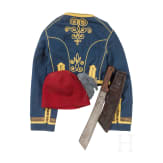 Tirailleurs s&eacute;n&eacute;galais - a fez, parade bolero with orders, cloth belt and machete, 20th century