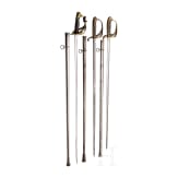 Three military swords, circa 1900