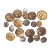 A collection of 20 French uniform buttons, 19th/20th century