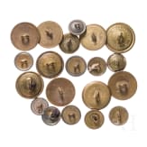 A collection of 20 French uniform buttons, 19th/20th century