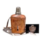A field flask and silver patriotics