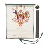"The Armorial Ensigns of the Right Honourable Horatio Lord Viscount Nelson" &ndash; a hand-painted coat of arms by Sir George Nayler, York Herald and Genealogist of the Order of the Bath, 1802