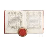 Emperor Franz I of Austria (1768 - 1835) - a patent of nobility to Bernhard Marcantelli Edler von Serravalle, 1808