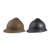 A Russian and a French steel helmet Adrian of the infantry, World War I