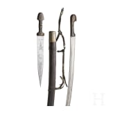 A Russian shashka for Cossacks, circa 1900, and a kinzal
