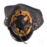 Four fire fighter helmets