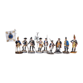 18 German historical figurines of 17th, 18th and 19th century soldiers, 20th century