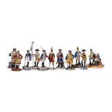 18 German historical figurines of 17th, 18th and 19th century soldiers, 20th century