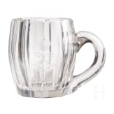 King Ludwig II of Bavaria - a small glass with handle and entwined monogram "L", circa 1870