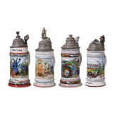 Four regimental stein mugs of the Royal Bavarian Infantry, 1897 - 1908