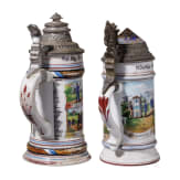 Four regimental stein mugs of the Royal Bavarian Infantry, 1897 - 1908