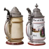 Four regimental stein mugs of the Royal Bavarian Infantry, 1893 - 1902