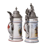 Four regimental stein mugs of the Royal Bavarian Infantry, 1893 - 1902