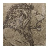 Werner Peiner (1897 - 1984) - Attacking Lion, mixed media